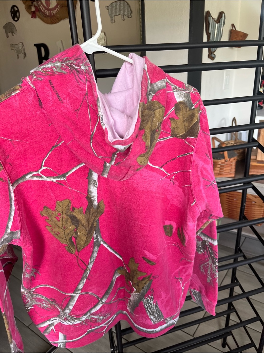Realtree Hot Pink Leaf Camo Teddy Hoodie